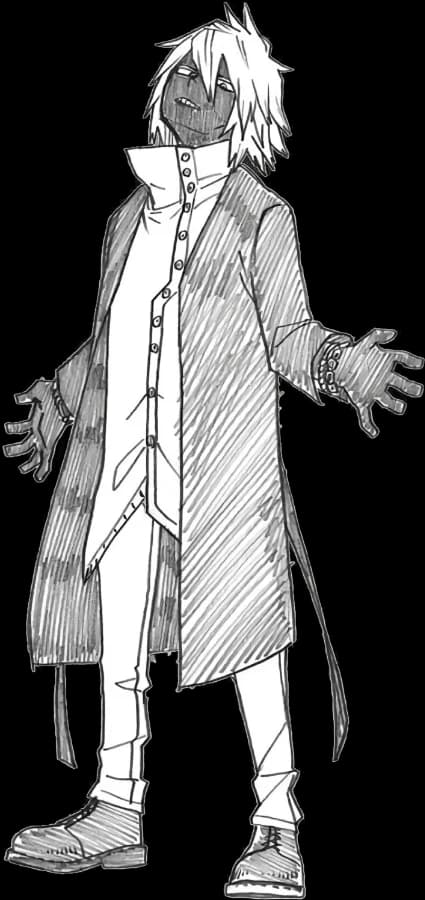 croquis de Shihai Kuroiro de l'annimé my hero academia